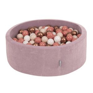Dodatki damskie > test damska > Dodatki damskie > KiddyMoon Bällebad Kinder Schaumstoff Mit Bälle Für Baby ab 1 Jahr, violett: pastellbeige/weiß/kupferrrot/lachsfarben, 90 x 30 cm 300 Bälle