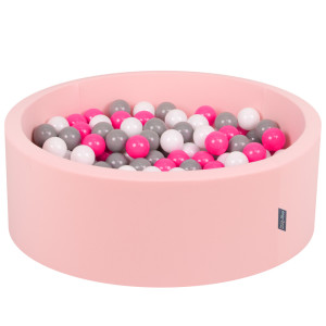 Dodatki damskie > test damska > Dodatki damskie > KiddyMoon Bällebad Bällepool mit bunten Bällen ∅ 7Cm für Babys Kinder Rund, pink:weiß/grau/dunkelpink, 90 x 30 cm 200 Bälle