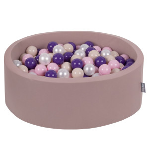 Dodatki damskie > test damska > Dodatki damskie > KiddyMoon Rundes Bällebad mit Bällen für Baby aus Schaumstoff, erikafarben: pastellbeige/puderrosa/perle/violett, 90 x 30 cm 200 Bälle