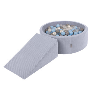 Dodatki damskie > test damska > Dodatki damskie > KiddyMoon Spielplatz Aus Schaumstoff Für Kinder mit Bälle Waschbare Bezug, dunkelgrau: perle/grau/transparent/babyblau, Bällebad (200 Bälle) 