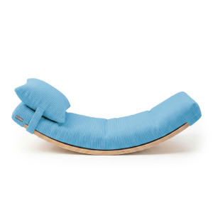 Dodatki damskie > test damska > Dodatki damskie > KiddyMoon Balance Board für Kinder aus Holz Balancierbrett mit Matratze und Kissen, Naturfarben/Blau, Balance Board/Matratze/Kissen
