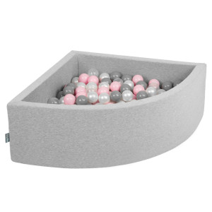 Dodatki damskie > test damska > Dodatki damskie > KiddyMoon Viertel Eckig Bällebad Bällepool ∅ 7Cm Ballgruben Für Babys Spielbad Kleinkinder, Hergestellt in der EU, hellgrau:perle/grau/transp