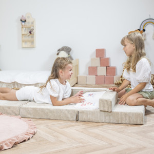 Dodatki damskie > test damska > Dodatki damskie > KiddyMoon Kinder Matratzen Aufklappen aus Schaumstoff Kindermatratze Kinderzimmer Faltmatratze, beige, Matratzen mit Kissen
