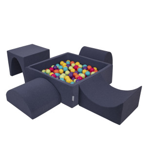 Dodatki damskie > test damska > Dodatki damskie > KiddyMoon Spielplatz aus Schaumstoff mit Quadrat Bällebad (300 Bälle) Ballgruben für Babys Spielbad Hindernisläufen, Hergestellt in der EU, d
