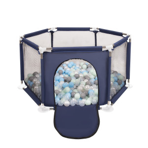 Dodatki damskie > test damska > Dodatki damskie > Sechseckiger Laufstall mit Bällen Laufgitter für Kinder, Blau:perle/grau/transparent/babyblau/minze, 400 Bälle