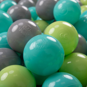 Dodatki damskie > test damska > Dodatki damskie > KiddyMoon Kinder Bälle für Bällebad Baby Spielbälle Plastikbälle ∅7cm Made in EU, hellgrün/helltürkis/grau, 50 Bälle/7cm