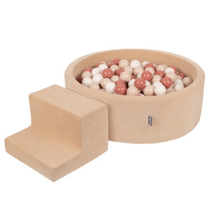 Dodatki damskie > test damska > Dodatki damskie > KiddyMoon Spielplatz Velvet Aus Schaumstoff Mit Samt Rund Bällebad Ballgruben Für Babys Spielbad Hindernisläufen, Hergestellt In Der EU, sand