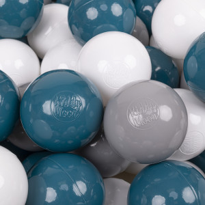 Dodatki damskie > test damska > Dodatki damskie > KiddyMoon Kinder Bälle für Bällebad Baby Spielbälle Plastikbälle ∅7cm Made in EU, dunkeltürkis/grau/weiß, 700 Bälle/7cm