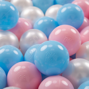 Dodatki damskie > test damska > Dodatki damskie > KiddyMoon Kinder Bälle für Bällebad Baby Spielbälle Plastikbälle ∅7cm Made in EU, baby blau/puderrosa/perle, 200 Bälle/7cm