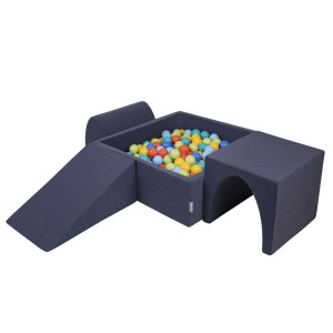 Dodatki damskie > test damska > Dodatki damskie > KiddyMoon Spielplatz aus Schaumstoff mit Quadrat Bällebad Bälle Hindernisläufen, dunkelblau:hellgrün/orange/türkis/blau/bblue/gelb, Bällebad 