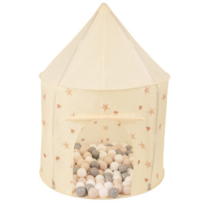 Dodatki damskie > test damska > Dodatki damskie > Spielzelt Für Kinder Pavillon Kinderzelt Indoor Outdoor Spielhaus, hellbeige: pastellbeige/grau/weiß, 100 Bälle