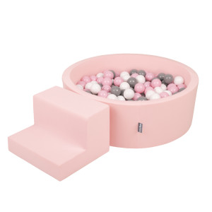 Dodatki damskie > test damska > Dodatki damskie > KiddyMoon Spielplatz aus Schaumstoff mit Rund Bällebad (200 Bälle) Ballgruben für Babys Spielbad Hindernisläufen, Hergestellt in der EU, pink