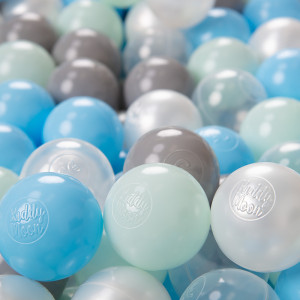Dodatki damskie > test damska > Dodatki damskie > KiddyMoon Kinder Bälle für Bällebad Baby Plastikbälle Spielbälle ∅6cm Made in EU, perle/grau/transparent/baby blau/minze, 1200 Bälle/6cm