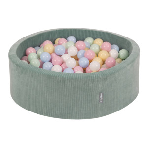 Dodatki damskie > test damska > Dodatki damskie > KiddyMoon Bällebad Kinder Schaumstoff Mit Bälle Für Baby ab 1 Jahr, grün: pastellblau/pastellgelb/weiß/minze/puderrosa, 90x30cm/100 Bälle
