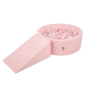 Dodatki damskie > test damska > Dodatki damskie > KiddyMoon Spielplatz aus Schaumstoff mit Bällebad und Bällen Hindernisläufen, pink:puderrosa/perle/transparent, Bällebad (100 Bälle) + Zwicke