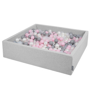 Dodatki damskie > test damska > Dodatki damskie > KiddyMoon Quadrat Bällebad Bällepool ∅ 7Cm Eckig Ballgruben Für Babys Spielbad Kleinkinder, Hergestellt in der EU, hellgrau:perle-grau-transp