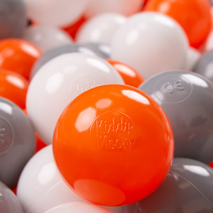 Dodatki damskie > test damska > Dodatki damskie > KiddyMoon Kinder Bälle für Bällebad Baby Spielbälle Plastikbälle ∅7cm Made in EU, orange/grau/weiß, 50 Bälle/7cm