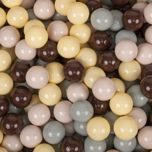 Dodatki damskie > test damska > Dodatki damskie > KiddyMoon Kinder Bälle für Bällebad Baby Spielbälle Plastikbälle ∅7cm Made in EU, pastellbeige/grüngrau/pastellgelb/braun, 200 Bälle/7cm