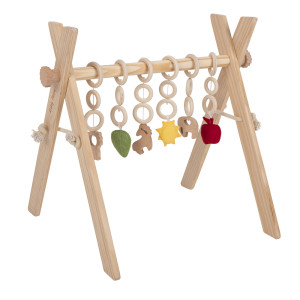 Dodatki damskie > test damska > Dodatki damskie > KiddyMoon Hölzerne Spielzeug für Kleinkinder mit hängenden Elementen Spiel Montessori Spielzeug für Kleinkind Übung Baby Gym, Natürlich, UNI