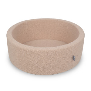 Dodatki damskie > test damska > Dodatki damskie > KiddyMoon Bällebad für Baby mit Teddy-Plüsch, Größere 7 cm Bälle für Eine Vollere Füllung, ab 8 Monaten, Abnehmbarer Bezug, Beige, 90 x 30 cm
