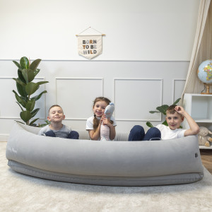 Dodatki damskie > test damska > Dodatki damskie > KiddyMoon Peapod Sensorischer Stuhl für Kinder Aufblasbarer Entlastungstherapie, grau, XL