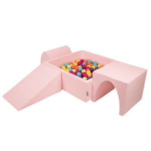 Dodatki damskie > test damska > Dodatki damskie > KiddyMoon Spielplatz aus Schaumstoff mit Quadrat Bällebad Bälle Hindernisläufen, pink:hellgrün/gelb/türkis/orange/dunkelpink/violet, Bällebad