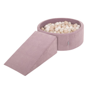 Dodatki damskie > test damska > Dodatki damskie > KiddyMoon Spielplatz Aus Schaumstoff Für Kinder mit Bälle Waschbare Bezug, violett: pastellbeige/weiß/perle, Bällebad (200 Bälle) + Zwickel