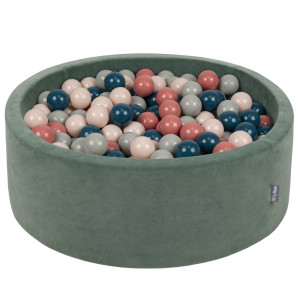 Dodatki damskie > test damska > Dodatki damskie > KiddyMoon Rund Bällebad Velvet Bällepool ∅ 7Cm Ballgruben Für Babys Spielbad Kleinkinder, Hergestellt in der EU, waldgrün: dunkeltürkis/paste