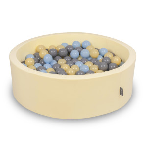 Dodatki damskie > test damska > Dodatki damskie > KiddyMoon Bällebad Bällepool mit bunten Bällen ∅ 7Cm für Babys Kinder Rund, Gelb, 90 x 30 cm 200 Bälle