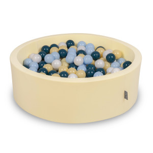 Dodatki damskie > test damska > Dodatki damskie > KiddyMoon Bällebad Bällepool mit bunten Bällen ∅ 7Cm für Babys Kinder Rund, Gelb, 90 x 30 cm 200 Bälle