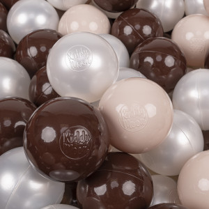 Dodatki damskie > test damska > Dodatki damskie > KiddyMoon Kinder Bälle für Bällebad Baby Spielbälle Plastikbälle ∅7cm Made in EU, pastellbeige/braun/perle, 50 Bälle/7cm