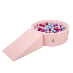 Dodatki damskie > test damska > Dodatki damskie > KiddyMoon Spielplatz aus Schaumstoff mit Bällebad und Bällen Hindernisläufen, pink:puderrosa/dunkelpink/babyblau/minze, Bällebad (100 Bälle) 