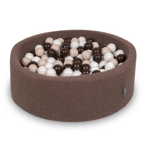 Dodatki damskie > test damska > Dodatki damskie > KiddyMoon Bällebad für Baby mit Teddy-Plüsch, Größere 7 cm Bälle für Eine Vollere Füllung, ab 8 Monaten, Abnehmbarer Bezug, Braun: Pastellbei