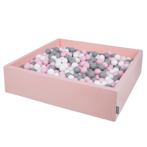 Dodatki damskie > test damska > Dodatki damskie > KiddyMoon Quadrat Bällebad Bällepool ∅ 7Cm Eckig Ballgruben Für Babys Spielbad Kleinkinder, Hergestellt in der EU, rosa:weiß-grau-puderrosa, 