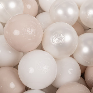 Dodatki damskie > test damska > Dodatki damskie > KiddyMoon Kinder Bälle für Bällebad Baby Spielbälle Plastikbälle ∅7cm Made in EU, pastellbeige/weiß/perle, 300 Bälle/7cm