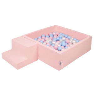 Dodatki damskie > test damska > Dodatki damskie > KiddyMoon Spielplatz aus Schaumstoff mit Quadrat Bällebad Ballgruben für Babys Spielbad Hindernisläufen, Hergestellt in der EU, pink:babyblue