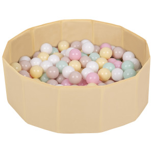 Dodatki damskie > test damska > Dodatki damskie > Klappbares Bällebad Polyester mit Bällen Kinder, Hellbeige:Pastellbeige/Pastellgelb/Weiß/Mint/Puderrosa, 300 Bälle