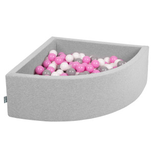 Dodatki damskie > test damska > Dodatki damskie > KiddyMoon Viertel Eckig Bällebad Bällepool ∅ 7Cm Ballgruben Für Babys Spielbad Kleinkinder, Hergestellt in der EU, hellgrau:grau/weiß/pink, 9