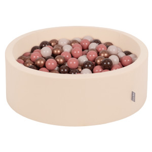 Dodatki damskie > test damska > Dodatki damskie > KiddyMoon Bällebad Bällepool mit bunten Bällen ∅ 7Cm für Babys Kinder Rund, Beige, 90 x 30 cm 200 Bälle