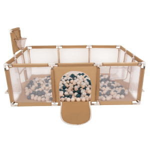 Dodatki damskie > test damska > Dodatki damskie > Laufstall Baby Großer Spielplatz mit Bällen Laufgitter für Kinder, beige:dunkeltürkis/pastellbeige/perle, 200 Bällen