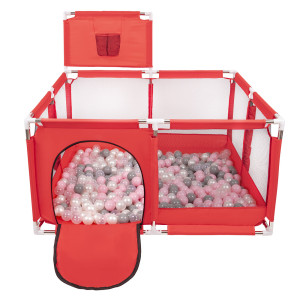 Dodatki damskie > test damska > Dodatki damskie > Laufstall mit Korb und Bällen Laufgitter für Kinder, Rot:perle/grau/transparent/puderrosa, 400 Bälle