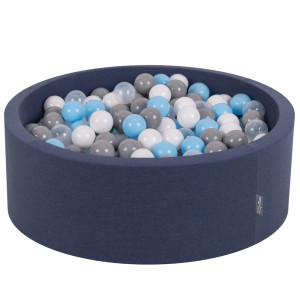 Dodatki damskie > test damska > Dodatki damskie > KiddyMoon Bällebad Bällepool mit bunten Bällen ∅ 7Cm für Babys Kinder Rund, dunkelblau, 90 x 30 cm 200 Bälle