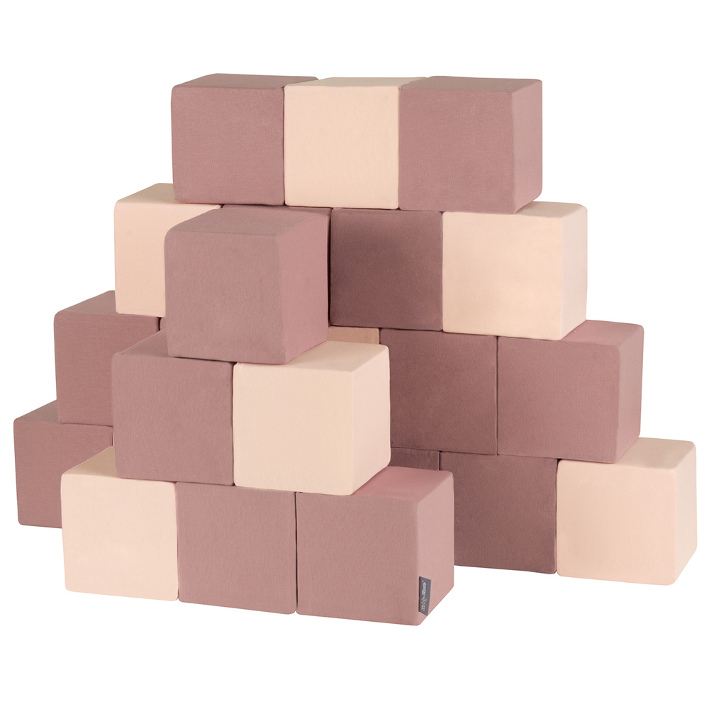 Dodatki damskie > test damska > Dodatki damskie > KiddyMoon Weiche Bausteine aus Schaumstoff für Kinder, Blöcke: erikafarben-beige, 24 Stücke