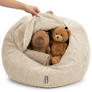 Dodatki damskie > test damska > Dodatki damskie > KiddyMoon Sitzsack für Kinder 2-in-1 Spielzeug Aufbewahrung 80x80x50cm, Beige