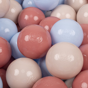 Dodatki damskie > test damska > Dodatki damskie > KiddyMoon Kinder Bälle für Bällebad Baby Spielbälle Plastikbälle ∅7cm Made in EU, pastellbeige/pastellblau/lachsfarben, 200 Bälle/7cm