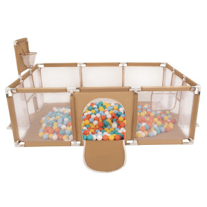 Dodatki damskie > test damska > Dodatki damskie > Laufstall Baby Großer Spielplatz mit Bällen Laufgitter für Kinder, beige:weiß/gelb/orange/babyblau/türkis, 100 Bällen