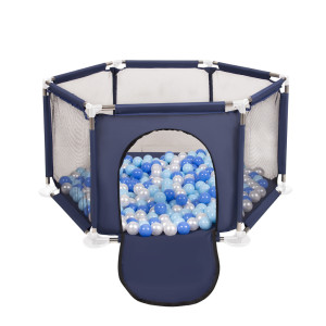 Dodatki damskie > test damska > Dodatki damskie > Sechseckiger Laufstall mit Bällen Laufgitter für Kinder, Blau:babyblau/blau/perle, 100 Bälle