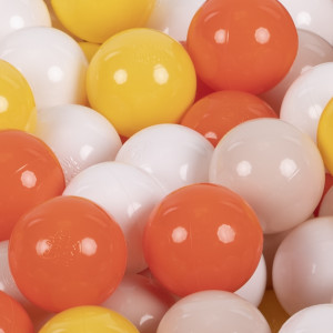 Dodatki damskie > test damska > Dodatki damskie > KiddyMoon Kinder Bälle für Bällebad Baby Spielbälle Plastikbälle ∅7cm Made in EU, gelb/orange/pastellbeige/weiß, 100 Bälle/7cm