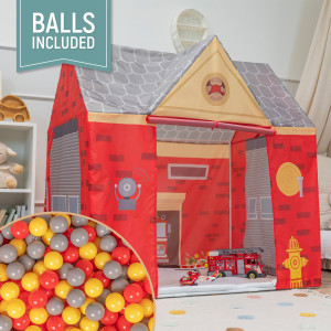 Dodatki damskie > test damska > Dodatki damskie > Spielhaus Spielzelt Feuerwehrhaus Faltbares Für Kinder Realistisches Design Langlebige Und Sichere Materialien Leicht Zu Montieren Perfekt Fü