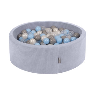 Dodatki damskie > test damska > Dodatki damskie > KiddyMoon Bällebad Kinder Schaumstoff Mit Bälle Für Baby ab 1 Jahr, dunkelgrau: perle/grau/transparent/babyblau, 90 x 30 cm 300 Bälle